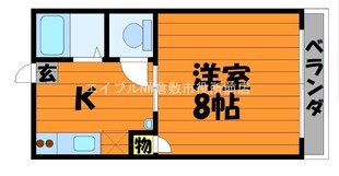 茶屋町エビスコーポの物件間取画像